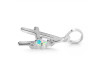 Opal & White Topaz Alphabet A Pendant OPL-RDA-1.