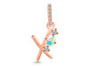 Opal & White Topaz Alphabet X Pendant OPL-RDA-102.