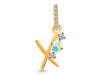 Opal & White Topaz Alphabet X Pendant OPL-RDA-102.
