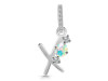 Opal & White Topaz Alphabet X Pendant OPL-RDA-102.