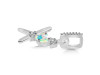Opal & White Topaz Alphabet X Pendant OPL-RDA-102.