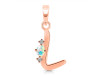 Opal & White Topaz Alphabet L Pendant OPL-RDA-12.