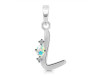 Opal & White Topaz Alphabet L Pendant OPL-RDA-12.