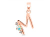 Opal & White Topaz Alphabet M Pendant OPL-RDA-13.
