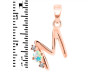 Opal & White Topaz Alphabet M Pendant OPL-RDA-13.