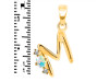 Opal & White Topaz Alphabet M Pendant OPL-RDA-13.