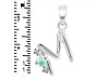 Opal & White Topaz Alphabet M Pendant OPL-RDA-13.