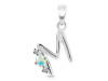 Opal & White Topaz Alphabet M Pendant OPL-RDA-13.
