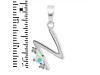 Opal & White Topaz Alphabet N Pendant OPL-RDA-14.