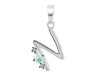 Opal & White Topaz Alphabet N Pendant OPL-RDA-14.