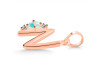Opal & White Topaz Alphabet N Pendant OPL-RDA-14.