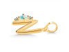 Opal & White Topaz Alphabet N Pendant OPL-RDA-14.