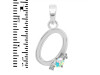 Opal & White Topaz Alphabet O Pendant OPL-RDA-15.