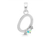 Opal & White Topaz Alphabet O Pendant OPL-RDA-15.