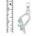 Opal & White Topaz Alphabet P Pendant OPL-RDA-16.