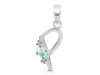 Opal & White Topaz Alphabet P Pendant OPL-RDA-16.