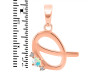 Opal & White Topaz Alphabet Q Pendant OPL-RDA-17.