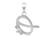 Opal & White Topaz Alphabet Q Pendant OPL-RDA-17.