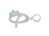 Opal & White Topaz Alphabet Q Pendant OPL-RDA-17.