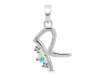 Opal & White Topaz Alphabet R Pendant OPL-RDA-18.