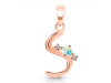 Opal & White Topaz Alphabet S Pendant OPL-RDA-19.