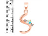 Opal & White Topaz Alphabet S Pendant OPL-RDA-19.