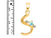 Opal & White Topaz Alphabet S Pendant OPL-RDA-19.