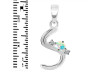 Opal & White Topaz Alphabet S Pendant OPL-RDA-19.