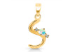 Opal & White Topaz Alphabet S Pendant OPL-RDA-19.