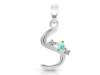 Opal & White Topaz Alphabet S Pendant OPL-RDA-19.