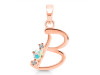 Opal & White Topaz Alphabet B Pendant OPL-RDA-2.