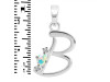 Opal & White Topaz Alphabet B Pendant OPL-RDA-2.
