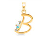 Opal & White Topaz Alphabet B Pendant OPL-RDA-2.