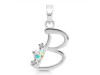 Opal & White Topaz Alphabet B Pendant OPL-RDA-2.