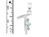 Opal & White Topaz Alphabet T Pendant OPL-RDA-20.