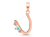 Opal & White Topaz Alphabet U Pendant OPL-RDA-21.