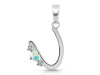 Opal & White Topaz Alphabet U Pendant OPL-RDA-21.