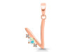 Opal & White Topaz Alphabet V Pendant OPL-RDA-22.