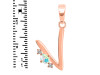 Opal & White Topaz Alphabet V Pendant OPL-RDA-22.
