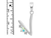 Opal & White Topaz Alphabet V Pendant OPL-RDA-22.