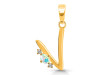 Opal & White Topaz Alphabet V Pendant OPL-RDA-22.