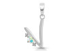 Opal & White Topaz Alphabet V Pendant OPL-RDA-22.
