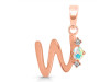 Opal & White Topaz Alphabet W Pendant OPL-RDA-23.