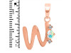 Opal & White Topaz Alphabet W Pendant OPL-RDA-23.