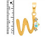 Opal & White Topaz Alphabet W Pendant OPL-RDA-23.