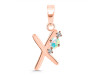 Opal & White Topaz Alphabet X Pendant OPL-RDA-24.