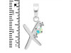 Opal & White Topaz Alphabet X Pendant OPL-RDA-24.
