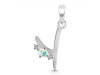 Opal & White Topaz Alphabet Y Pendant OPL-RDA-25.
