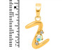 Opal & White Topaz Alphabet Z Pendant OPL-RDA-26.