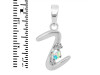 Opal & White Topaz Alphabet Z Pendant OPL-RDA-26.